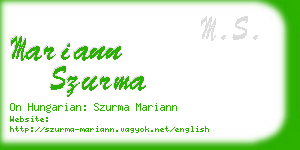 mariann szurma business card